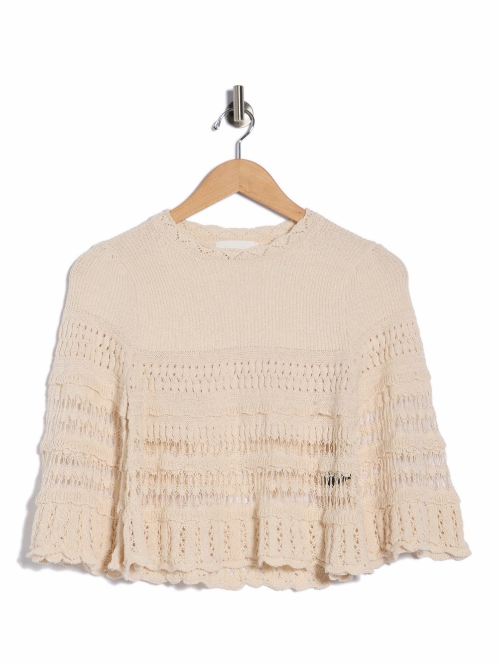 ISABEL MARANT ETOILE Frizy Crochet Knit Cropped Sweater Top- size FR 38/US 4-6 - Picture 6 of 10